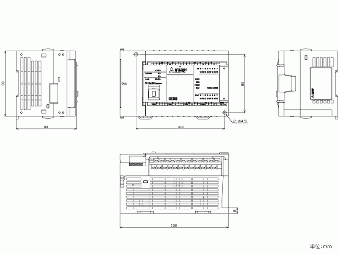 仕様から探す del シーケンサ MELSEC di quoziente d'intelligenza-f del ダウンロード di FX5U-32MT/ES (・ cad) MELSEC del 外形図|三菱電機 FA